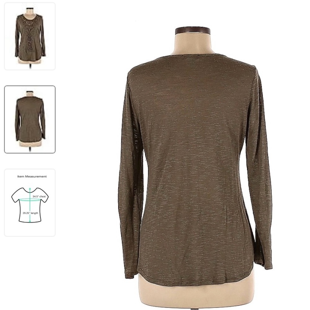 Venus Olive green long sleeve top - Picture 2 of 2